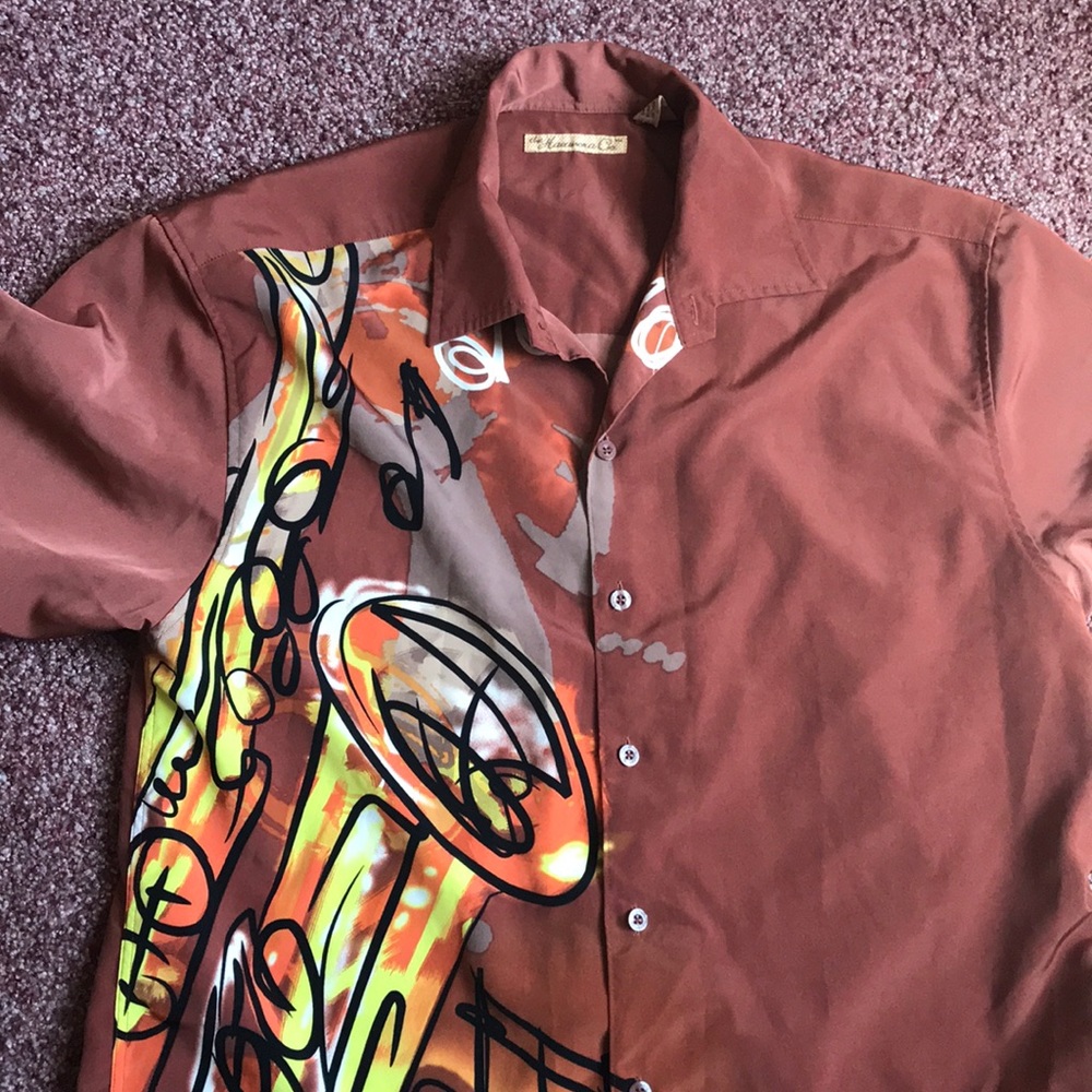 Short sleeve rust casual shirt